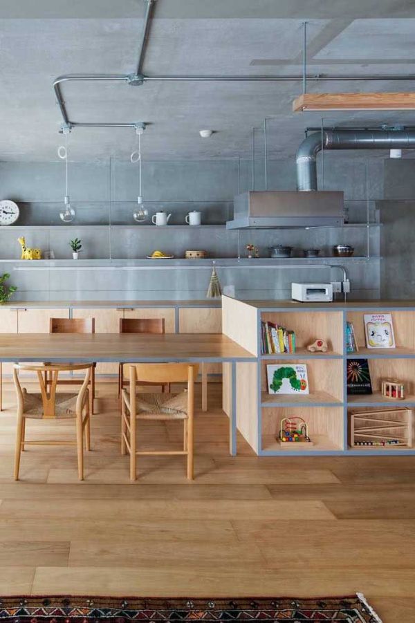 Holzküche - eklektische Wohnung