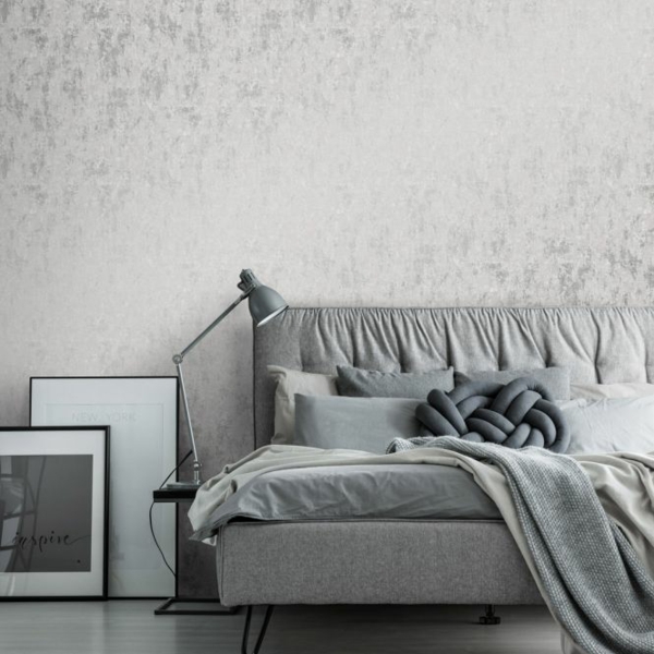 metallic wandfarbe graues wohnzimmer einrichten