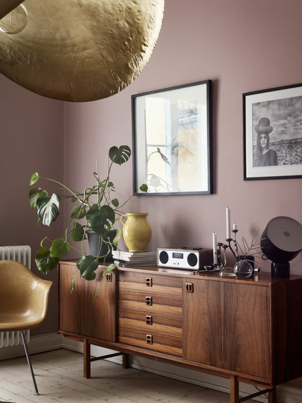 wandfarbe lila individuelle wohnideen wohnzimmer einrichten ideen