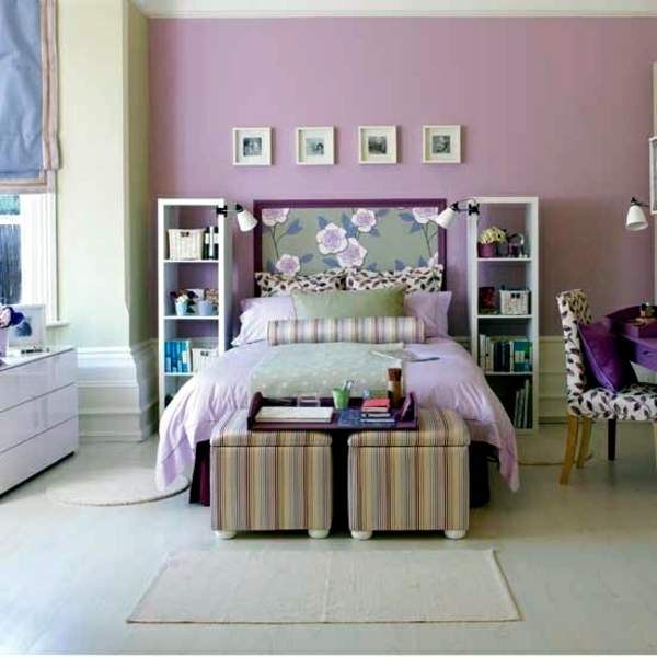 wandfarbe lila lebendiges innendesign schaffen schlafzimmer