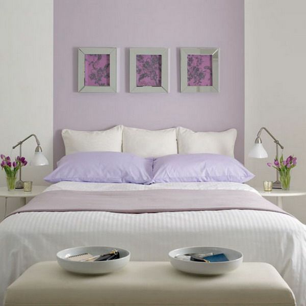 wandfarbe lila schlafzimmer wände gestalten lila weiß kombinieren