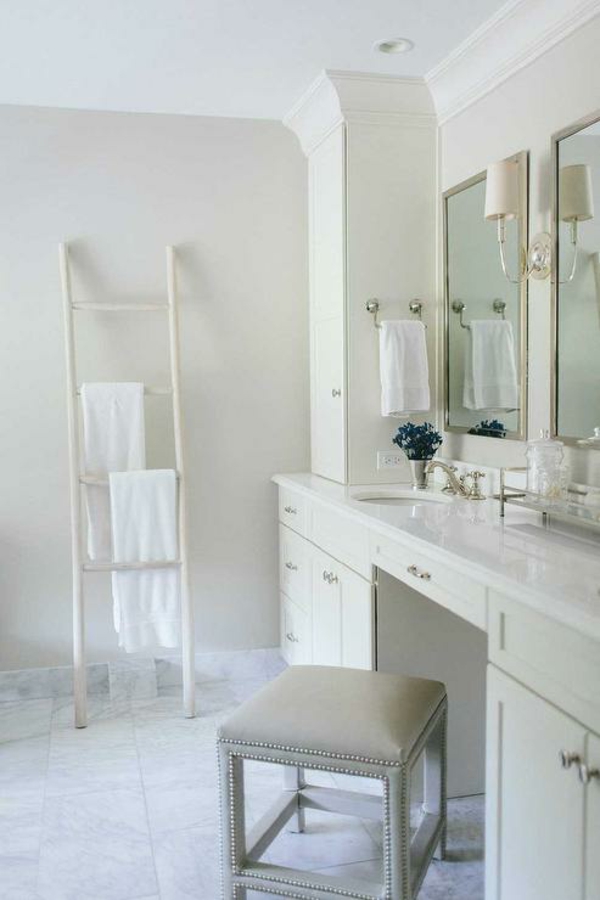 holzleiter badezimmer tücher aufhängen schöne wohnideen badezimmer