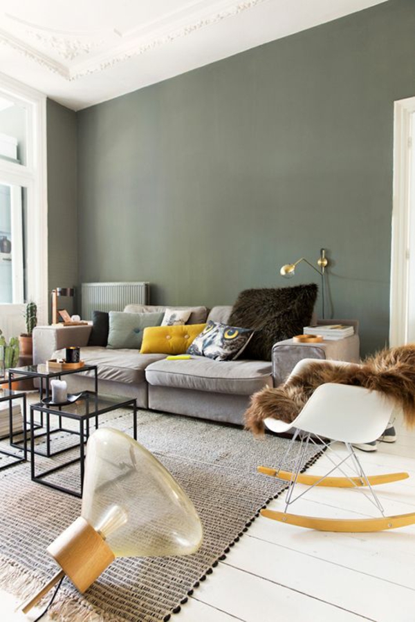 wandfarbe pastell modernes wohnzimmer gestalten pastellgrün auswählen