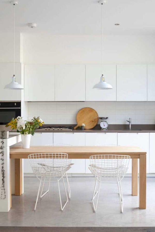 weiße Stühle Küchen Ideen