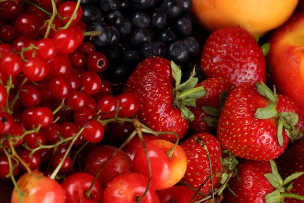 Erdbeeren Kirschen und andere Früchte
