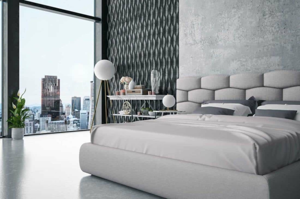 graues schlafzimmer ideen luxuriös modern ausgefallen