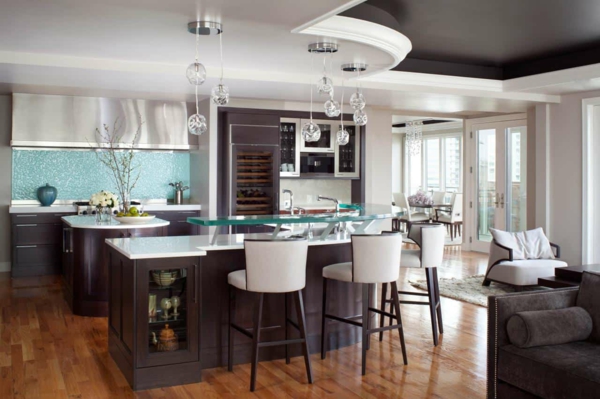 barhocker kücheninsel elegantes design schlichte farben offene küche
