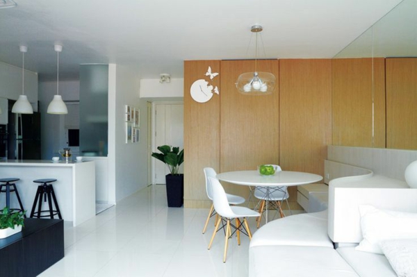 offene wohnküche schlichte farben frische innengestaltung