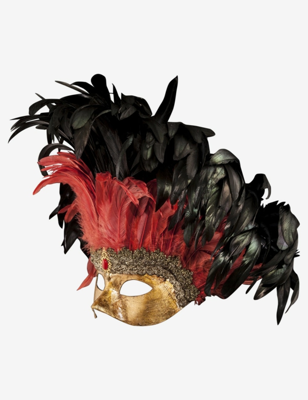 karneval in venedig authentische venezianische maske mit federn