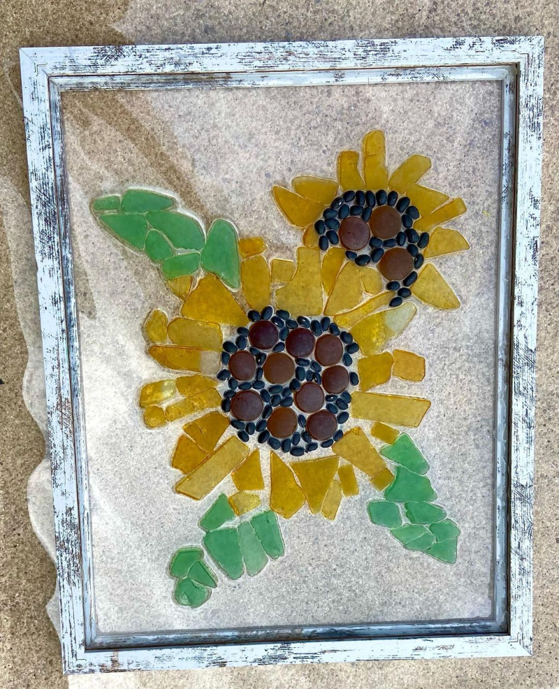 Basteln mit Meerglas – 20 sommerliche Ideen zum Inspirieren sommer bild sonnenblumen