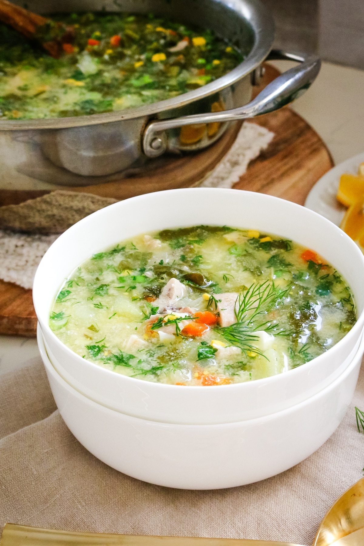 gebundene Hühnersuppe mit Gemüse
